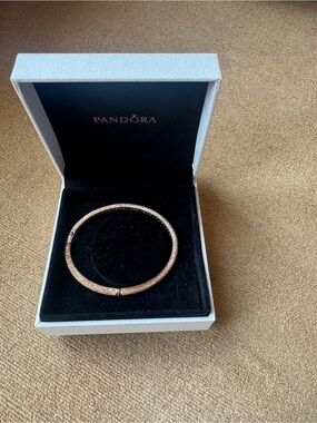 Pandora Rose Gold matte Brillance Bangle Bracelet